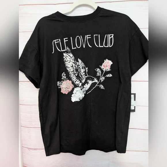 Nwt Brunette The Label BTL Self Love 💕 Dove 🕊️ Graphic  T-Shirt Size XS/S - Picture 3 of 10